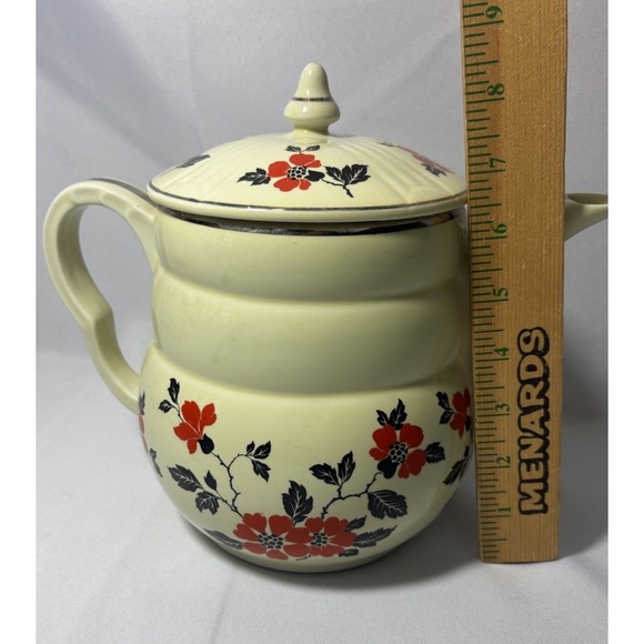 🌸Hall's Superior Quality Red Poppy Sugar & Creamer & Tea Pot With Lids - Picture 6 of 15